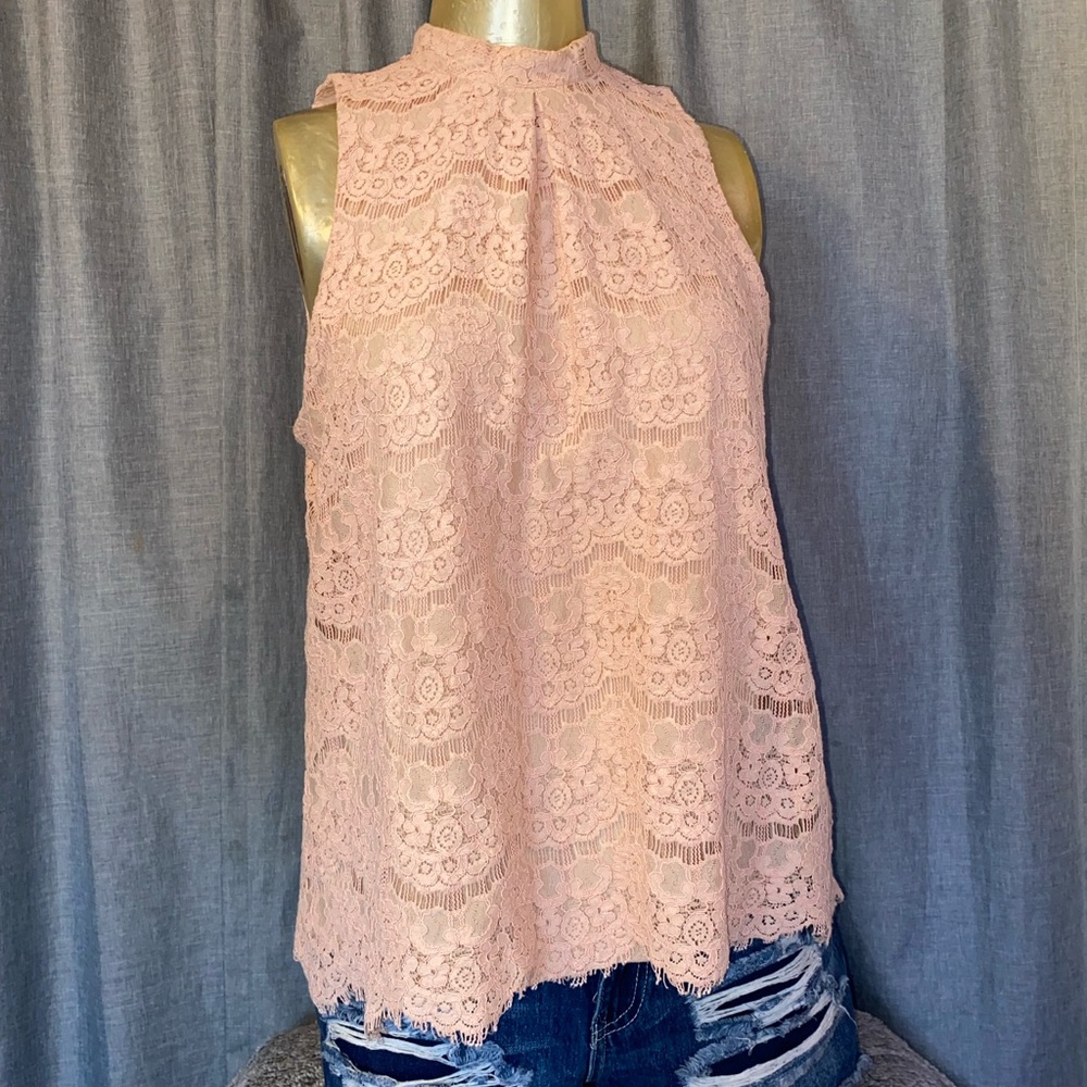 Peach Lace Top